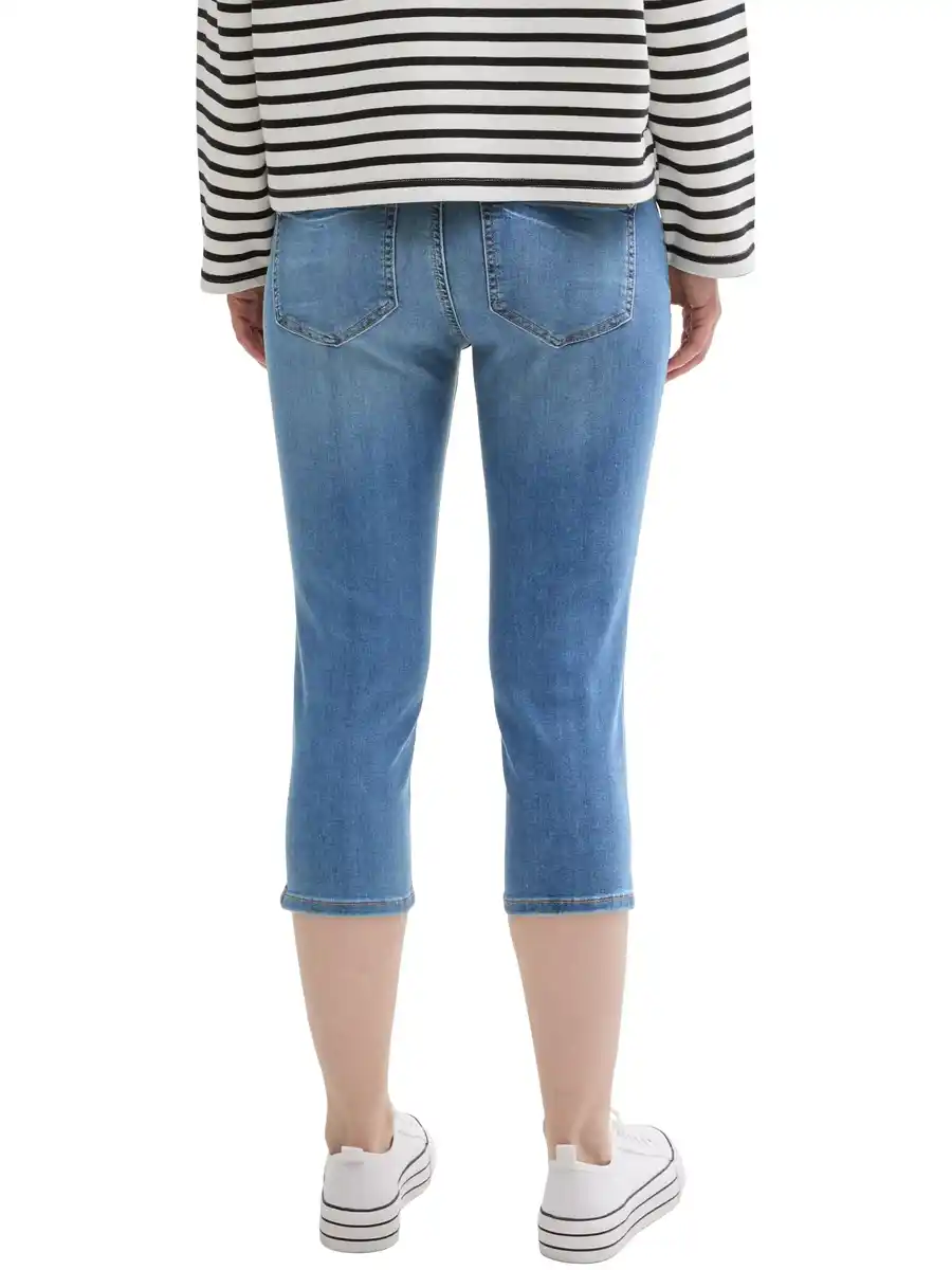 Bild 3 von Damen Slim Fit Capri Jeans Blau