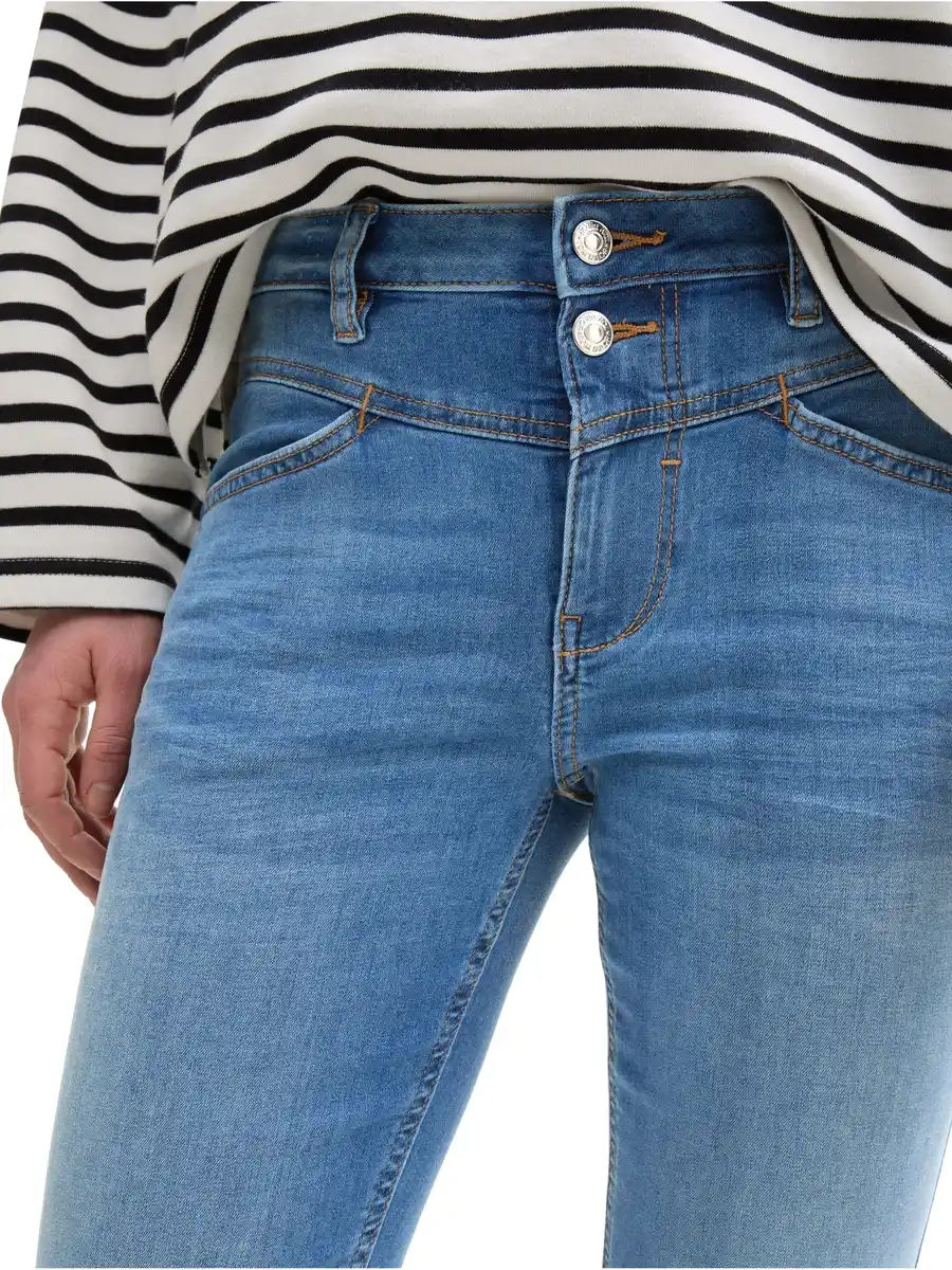 Bild 4 von Damen Slim Fit Capri Jeans Blau