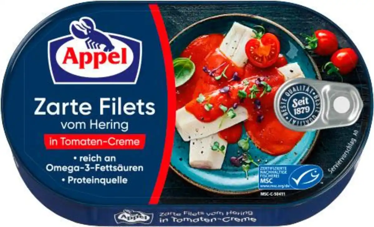 Bild 1 von Appel MSC Heringsfilets Tomaten-Creme, 200 g