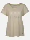 Bild 1 von Damen Shirt mit Glitzerprint und Strasssteinchen Beige