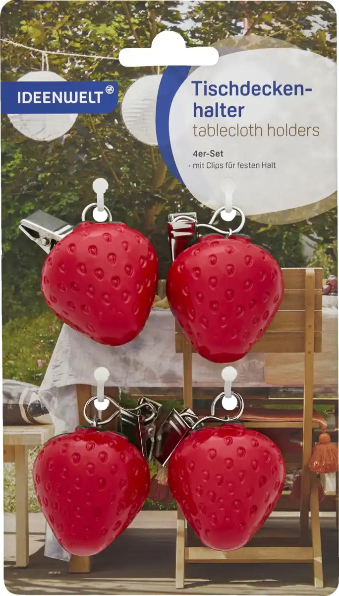 Bild 1 von IDEENWELT Tischdeckenbeschwerer, Erdbeere, 4er-Set