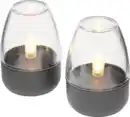 Bild 4 von IDEENWELT 2er Set Solar-Windlichter anthrazit