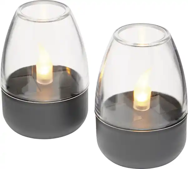 Bild 4 von IDEENWELT 2er Set Solar-Windlichter anthrazit