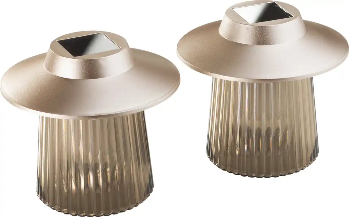 Bild 1 von IDEENWELT Solar-Leuchten mit Schirm, 2er-Set