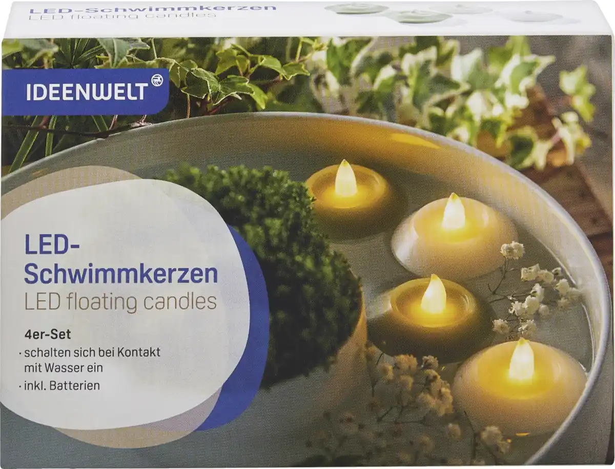 Bild 1 von IDEENWELT LED-Schwimmkerzen, 4er-Set