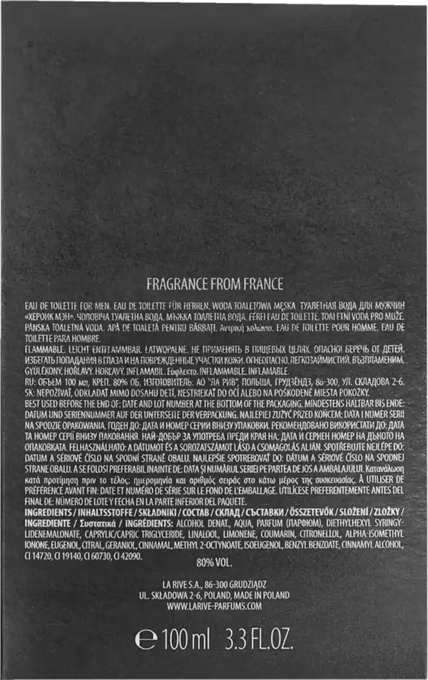 Bild 3 von LA RIVE Heroic Man EdT 100ml, 100 ml