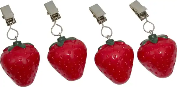 Bild 2 von IDEENWELT Tischdeckenbeschwerer, Erdbeere, 4er-Set