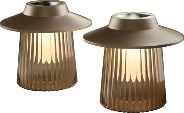 Bild 2 von IDEENWELT Solar-Leuchten mit Schirm, 2er-Set