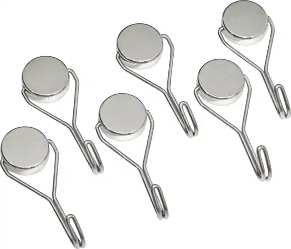Bild 2 von IDEENWELT Magnethaken, Edelstahl, 6er-Set