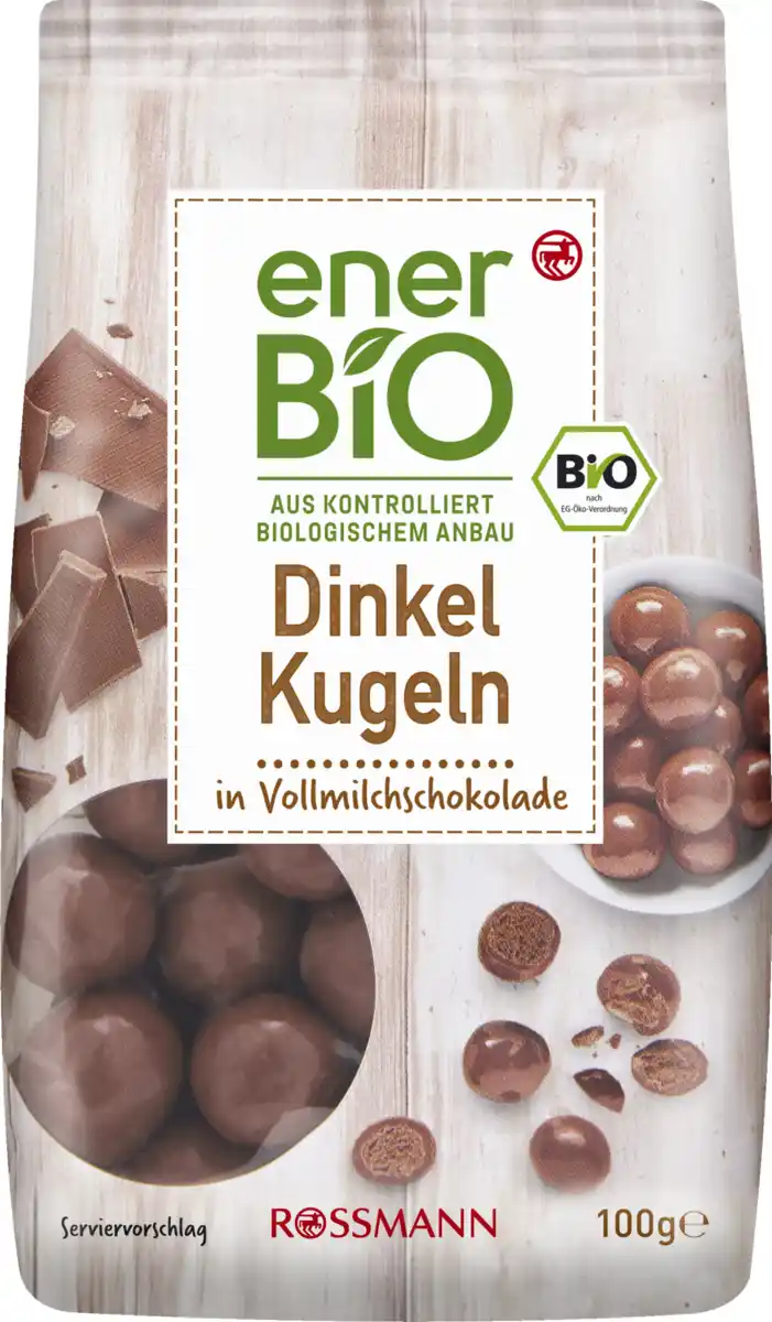 Bild 1 von enerBiO Dinkel Kugeln in Vollmilchschokolade, 100 g