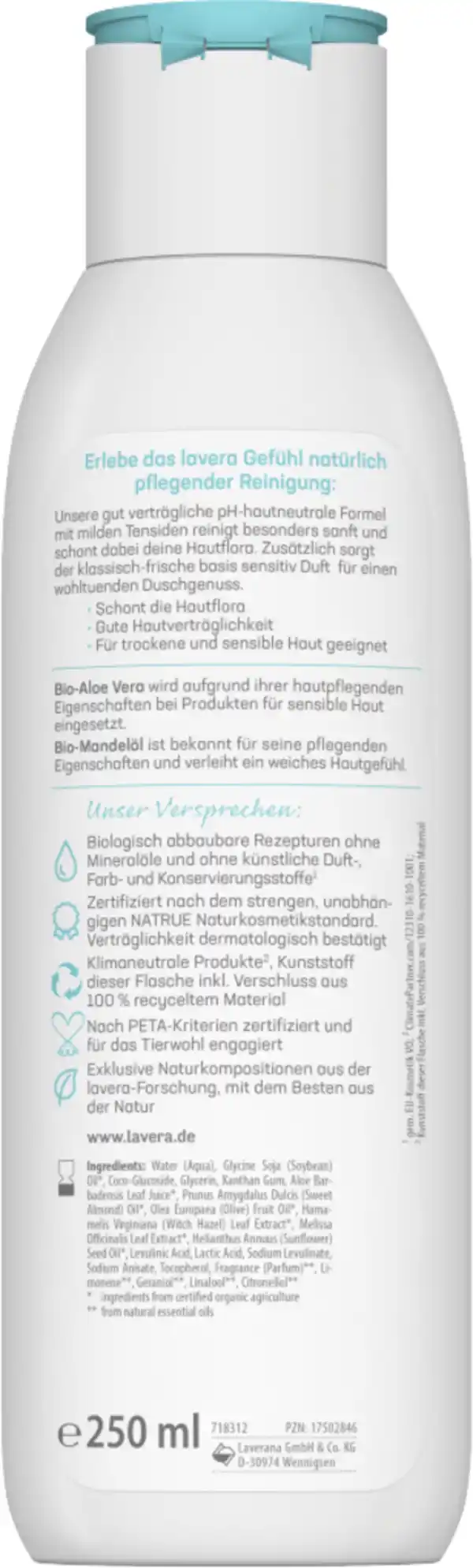 Bild 2 von lavera basis sensitiv Cremedusche, 250 ml