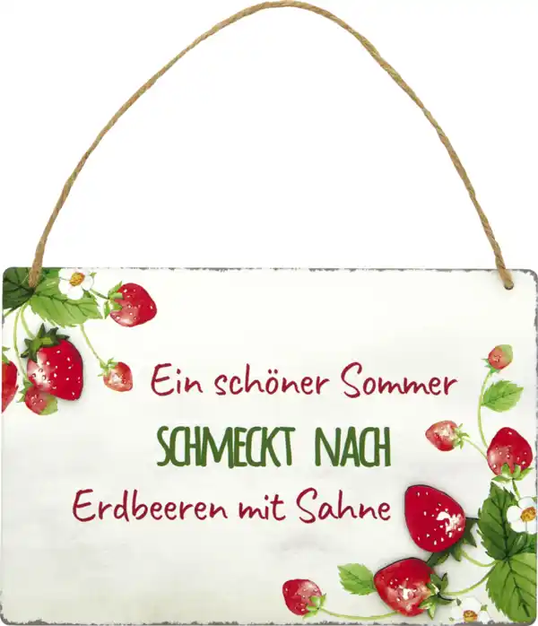 Bild 1 von IDEENWELT Deko-Metall-Schild Erdbeere