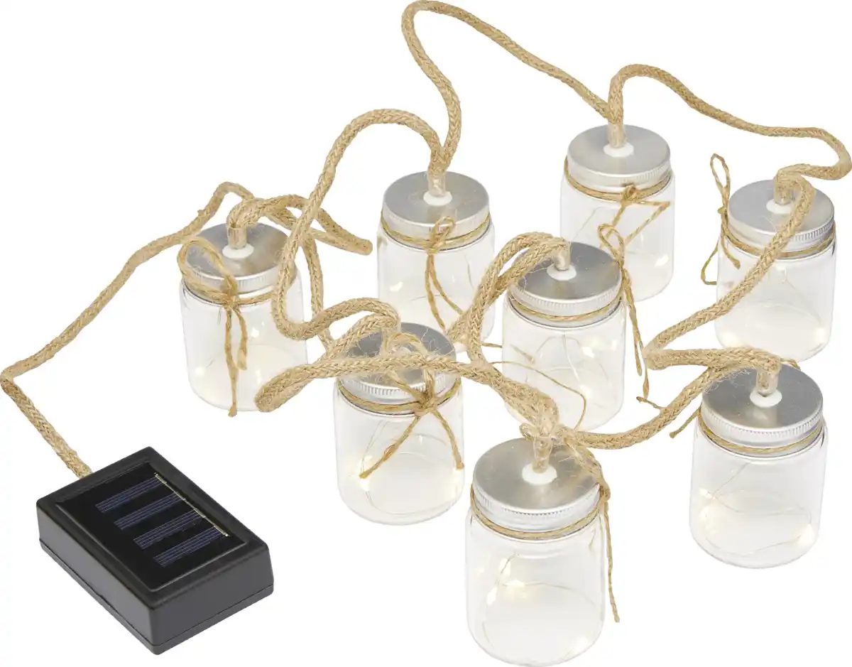 Bild 2 von IDEENWELT Solar-Lichterkette Gläser
