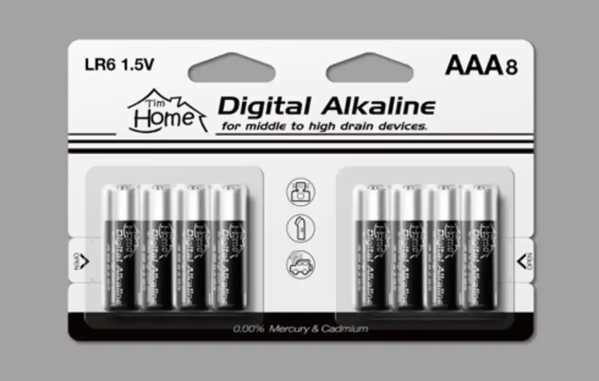 Bild 1 von Tim Home Alkaline Batterien AAA 8St. 1250 mAh