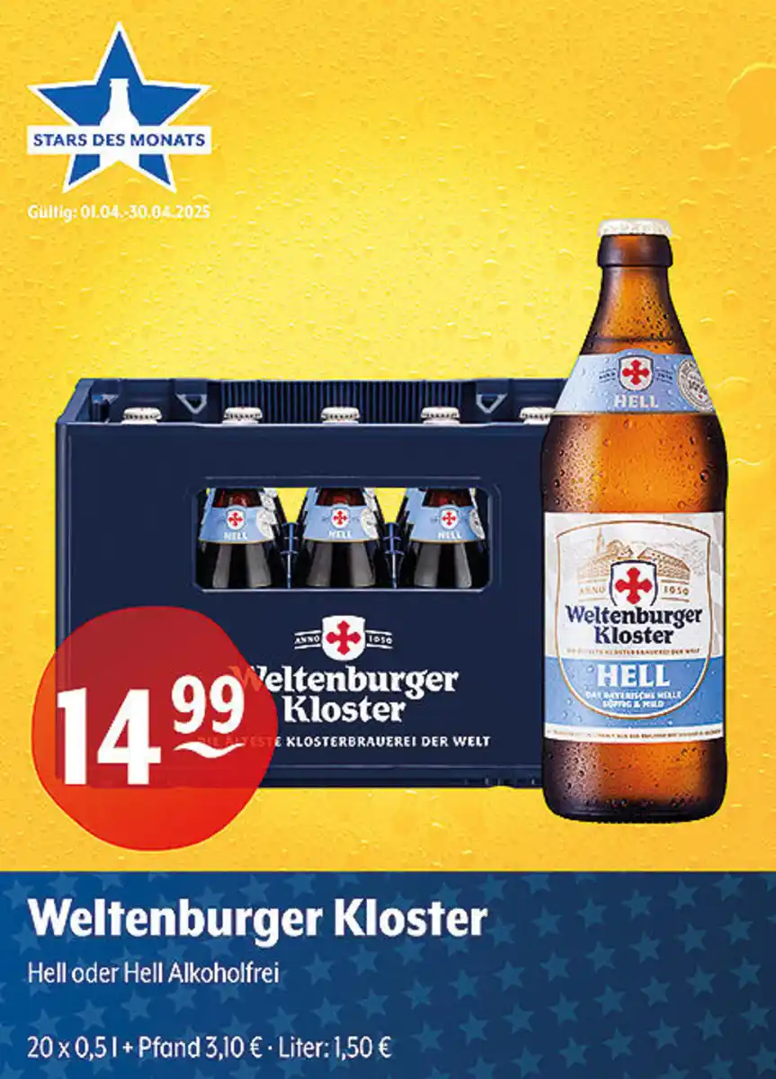 Bild 1 von Weltenburger Kloster Hell oder Hell Alkoholfrei