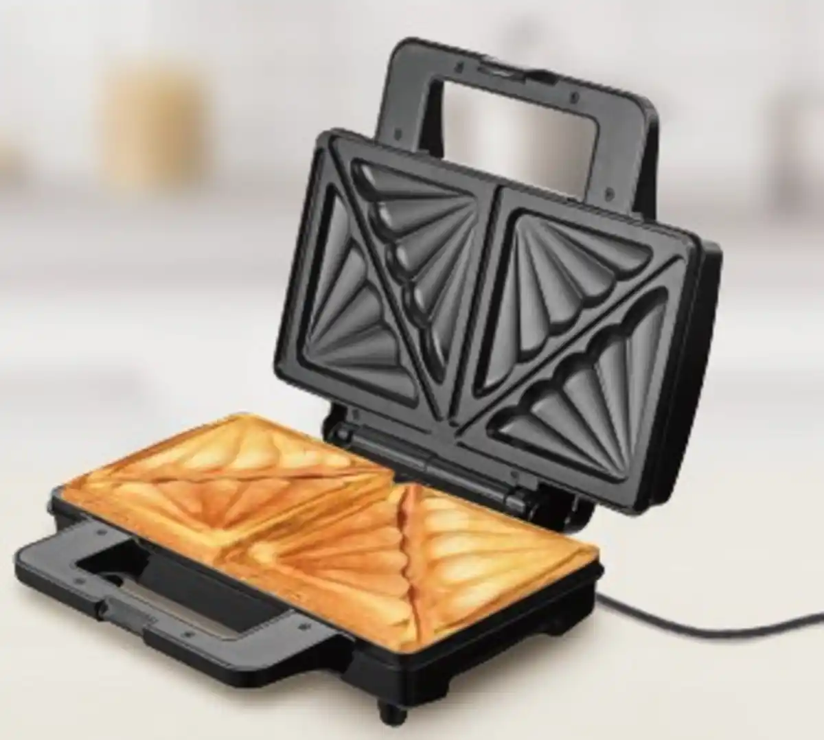 Bild 1 von Sandwichmaker 2 Scheiben 1000W silber/schwarz