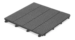 Terrassenfliesen aus WPC, 30x30cm - 4er Set Vorteilspack Grau