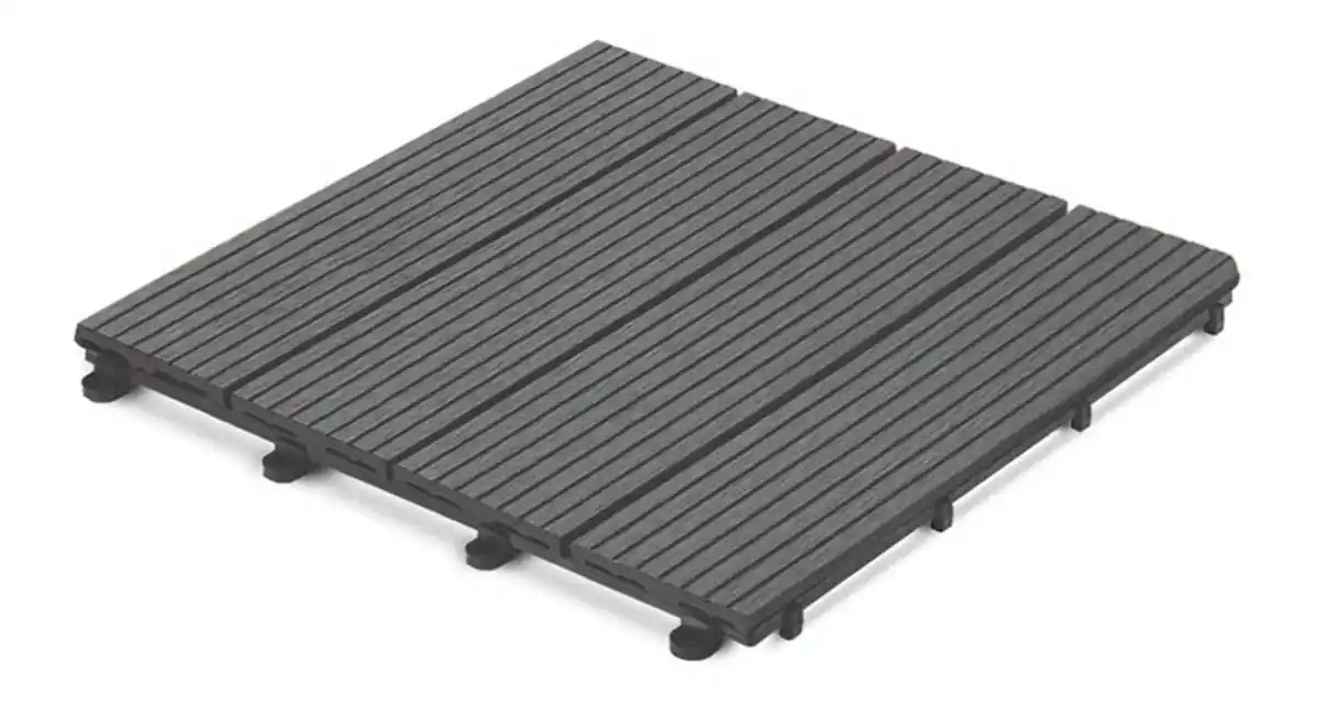Bild 1 von Terrassenfliesen aus WPC, 30x30cm - 4er Set Vorteilspack Grau