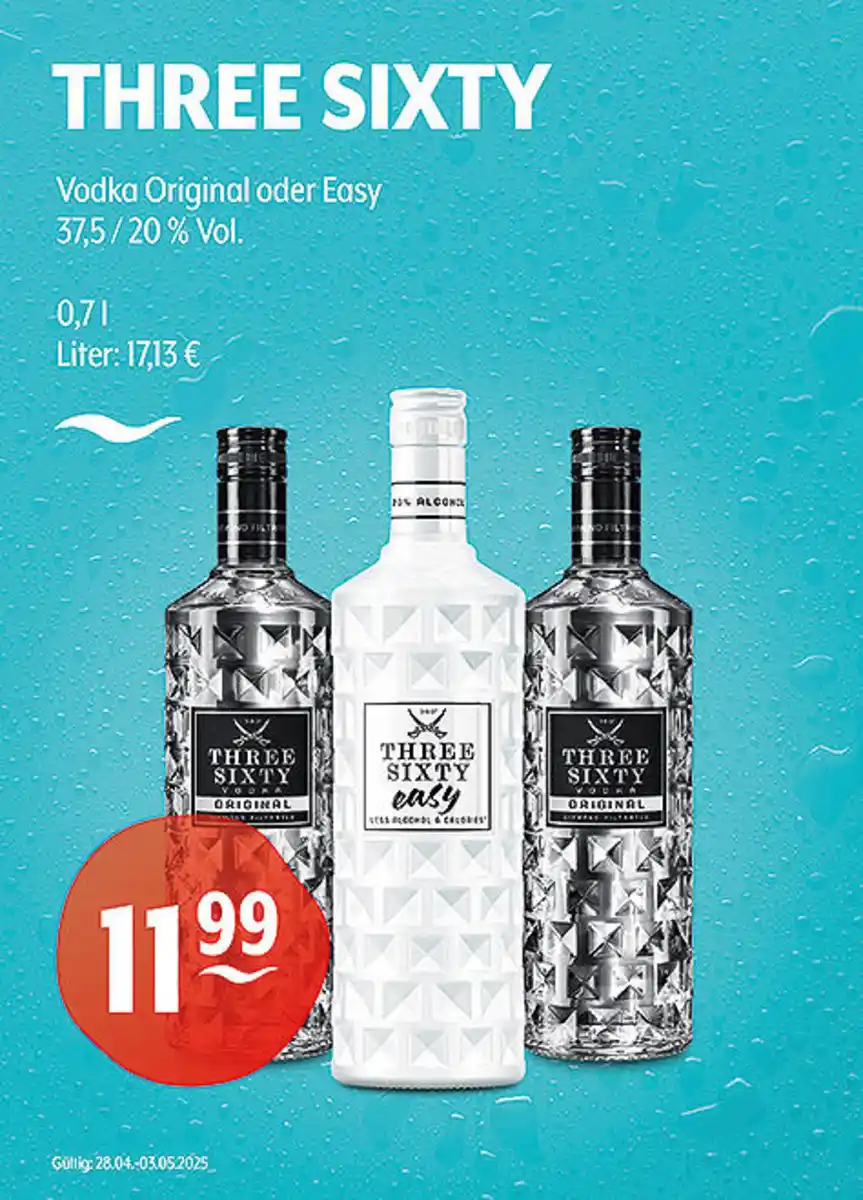 Bild 1 von THREE SIXTY Vodka Original oder Easy 37,5 / 20 % Vol.