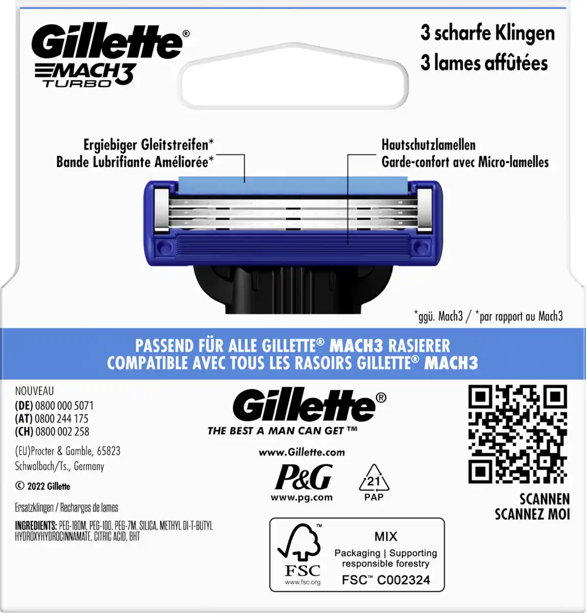 Bild 3 von Gillette MACH3 Turbo 3D Rasierklingen