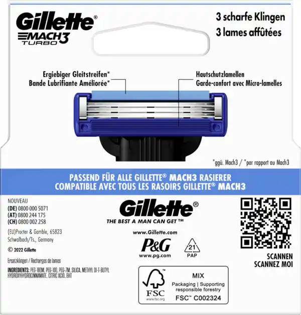 Bild 3 von Gillette MACH3 Turbo 3D Rasierklingen