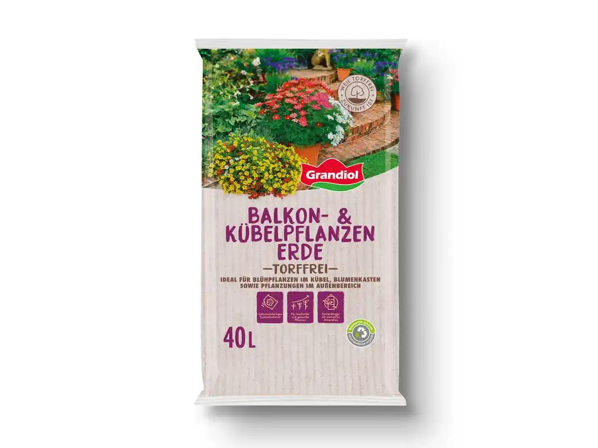 Bild 1 von Grandiol Balkon- und Kübelpflanzenerde torffrei,  40 l
