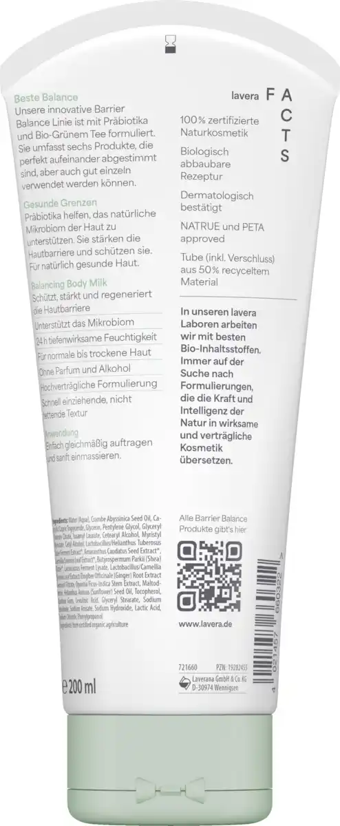 Bild 2 von lavera Barrier Balance Body Milk, 200 ml