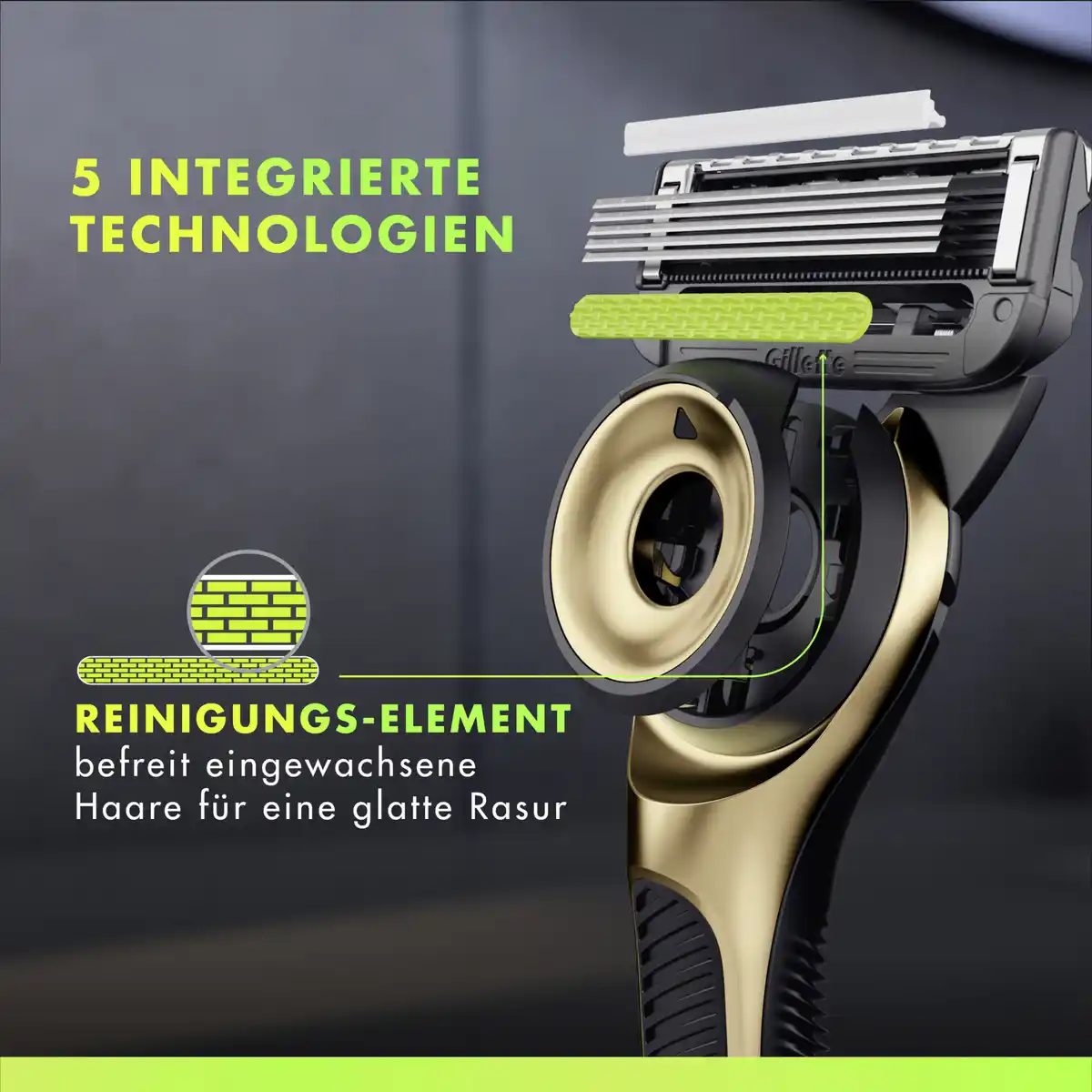 Bild 4 von Gillette LABS Rasierer Gold mit 2 Duschhänger mit Reiseetui