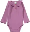 Bild 1 von ALANA Body Langarm mit Ripp-Struktur & Rüschen-Kragen, lila, Gr. 86/92