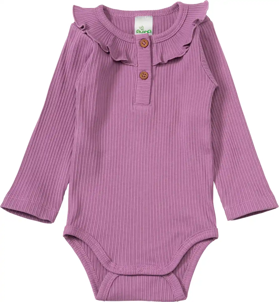 Bild 1 von ALANA Body Langarm mit Ripp-Struktur & Rüschen-Kragen, lila, Gr. 86/92