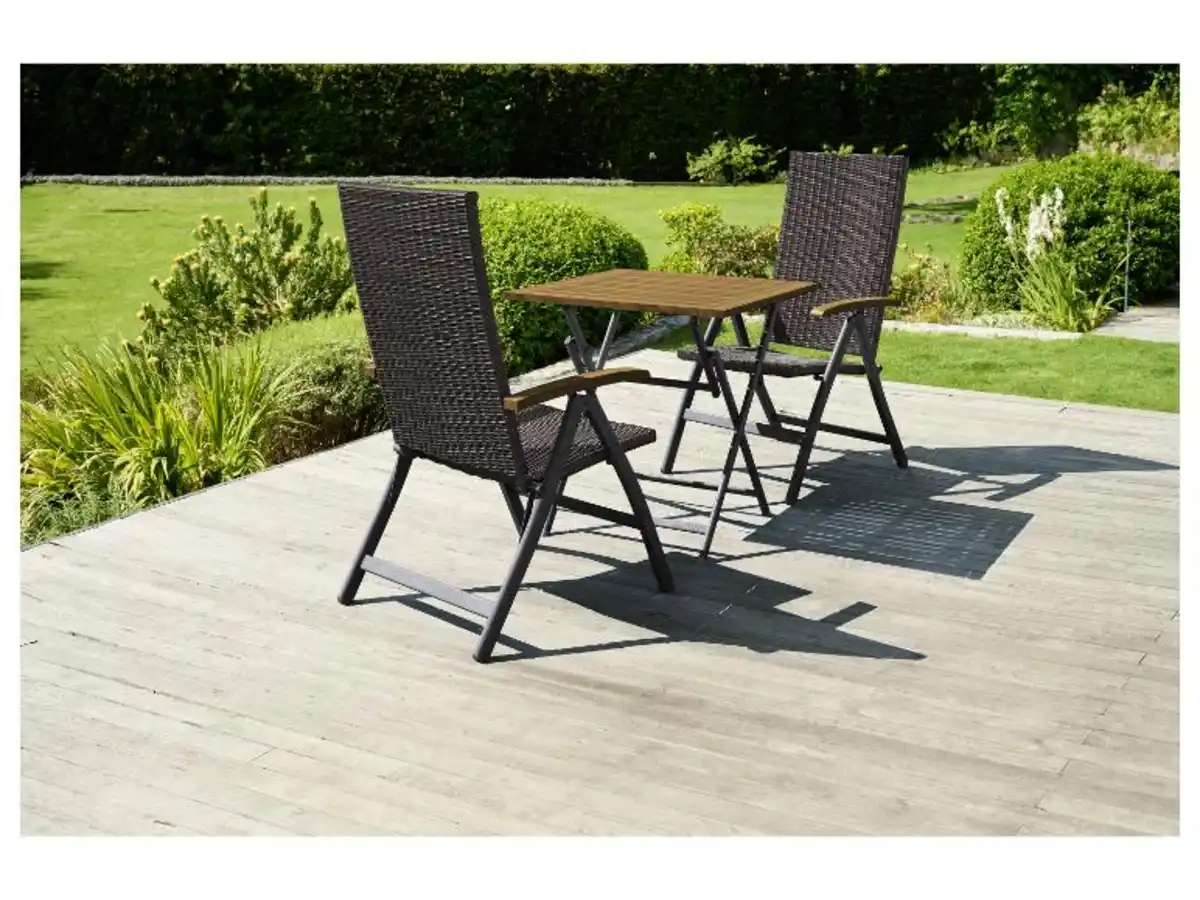 Bild 2 von LIVARNO home Geflecht-Set »Valencia«, 3-teilig - Klapptisch & 2 Hochlehner, braun