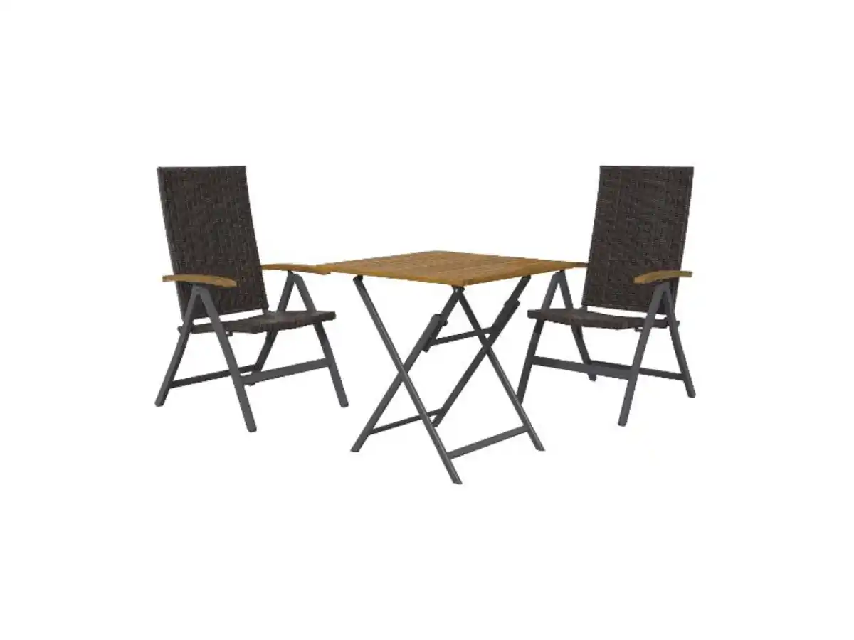 Bild 1 von LIVARNO home Geflecht-Set »Valencia«, 3-teilig - Klapptisch & 2 Hochlehner, braun