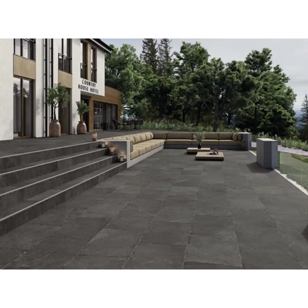 Bild 3 von Terrassenplatte »London«, graphite, 59,5 x 90 x 2 cm, Keramik