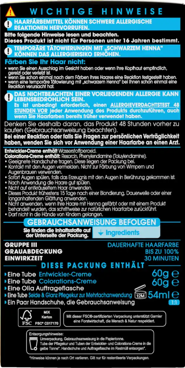 Bild 2 von Garnier Olia Dauerhafte Haarfarbe Coloration Superblondes 110 Kühles Aschblond