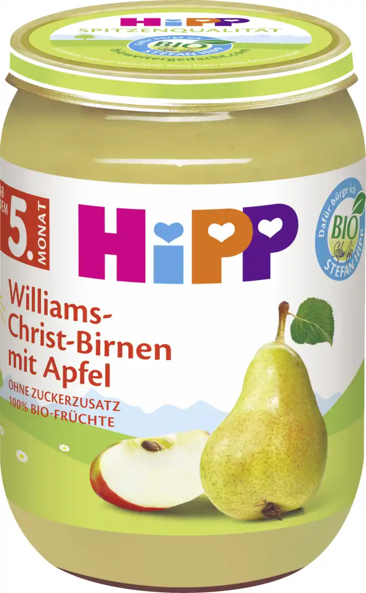 Bild 1 von HiPP Bio Williams-Christ-Birnen mit Apfel ab dem 5. Monat, 190 g