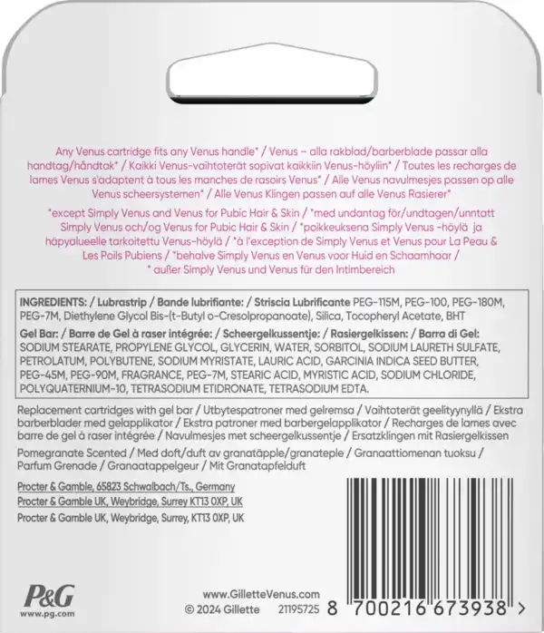 Bild 2 von Gillette Venus Pro ComfortGlide Granatapfel Duft Rasierklingen XL Pack