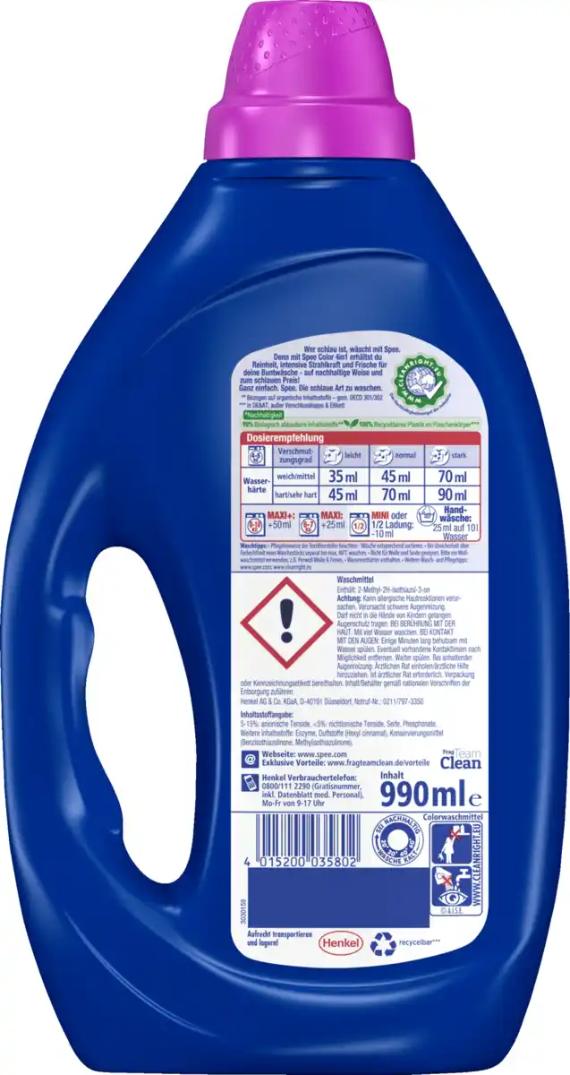 Bild 2 von Spee Color Gel Flüssigwaschmittel 22WL, 22 WL