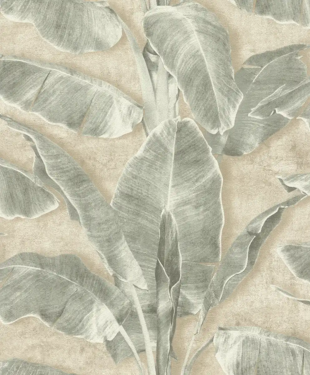 Bild 1 von Tesa x Rasch selbstklebende Tapete Cuba Blatt grün beige 6 x 0,53 m