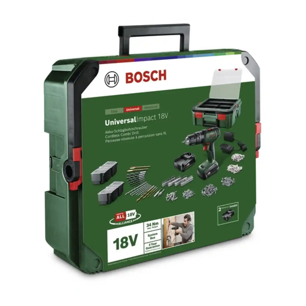 Bild 4 von Akku-Bohrschrauber »UniversalImpact«, 18V, inkl. 1,5Ah Akku, Ladegerät und 46-tlg. Zubehör-Set