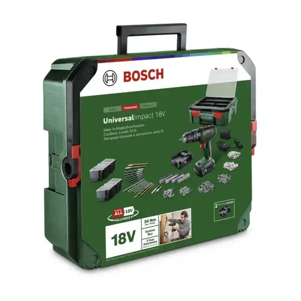 Bild 4 von Akku-Bohrschrauber »UniversalImpact«, 18V, inkl. 1,5Ah Akku, Ladegerät und 46-tlg. Zubehör-Set