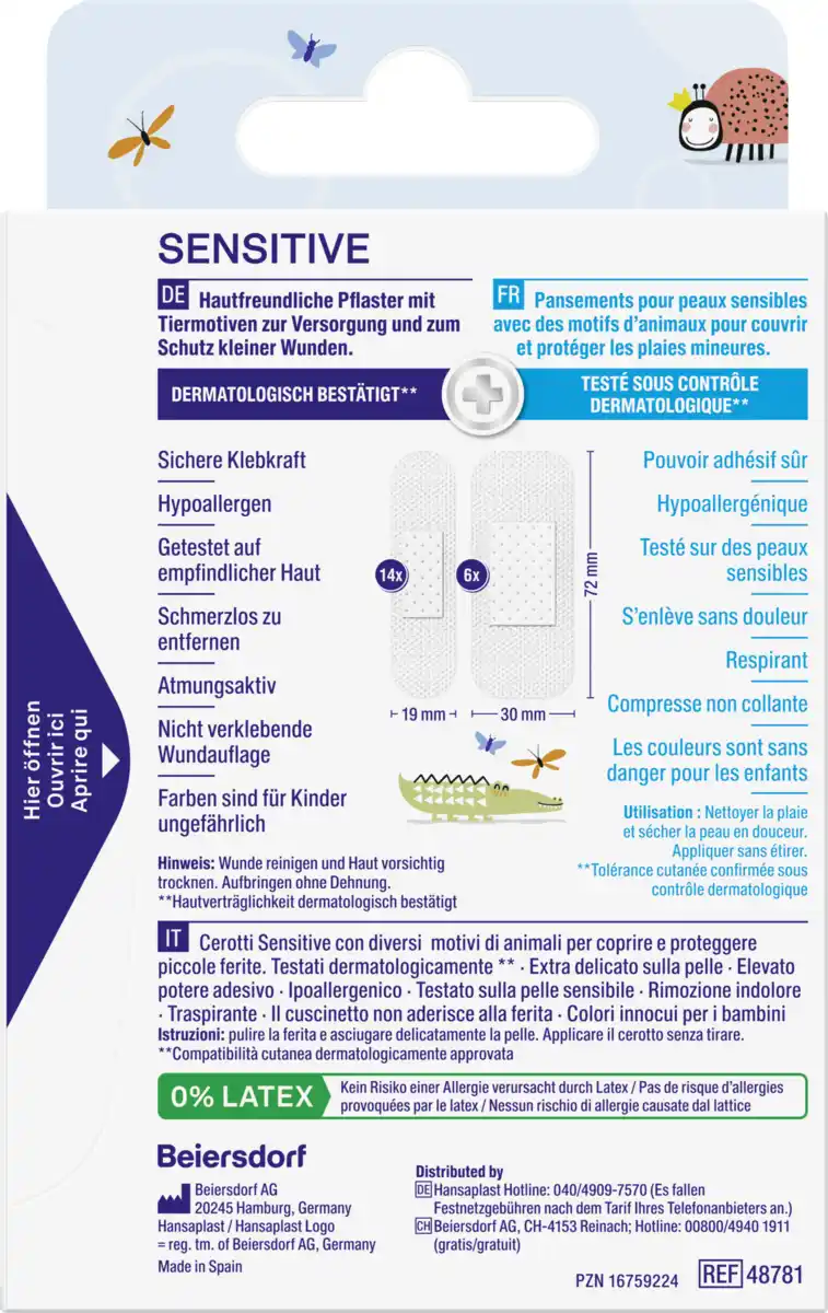 Bild 1 von Hansaplast Sensitive Kids Pflaster