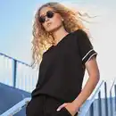 Bild 1 von Damen-T-Shirt mit Racer-Streifen