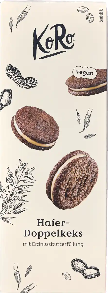 Bild 1 von KoRo Hafer-Doppelkeks mit Erdnussbutterfüllung, 180 g