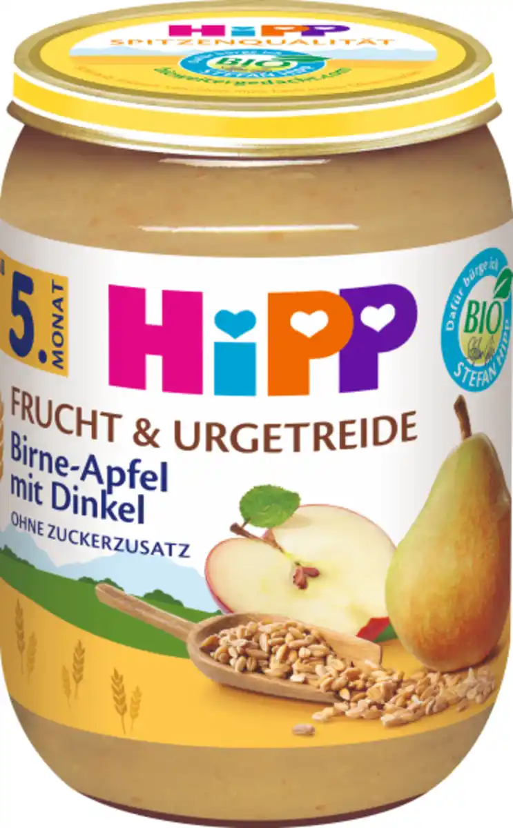 Bild 1 von HiPP Bio Frucht & Urgetreide Birne in Apfel mit Dinkel, 190 g