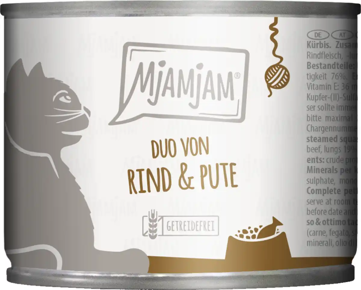 Bild 1 von MjAMjAM DUO von leckerem Rind & guter Pute an gedämpftem Kürbis, 200 g