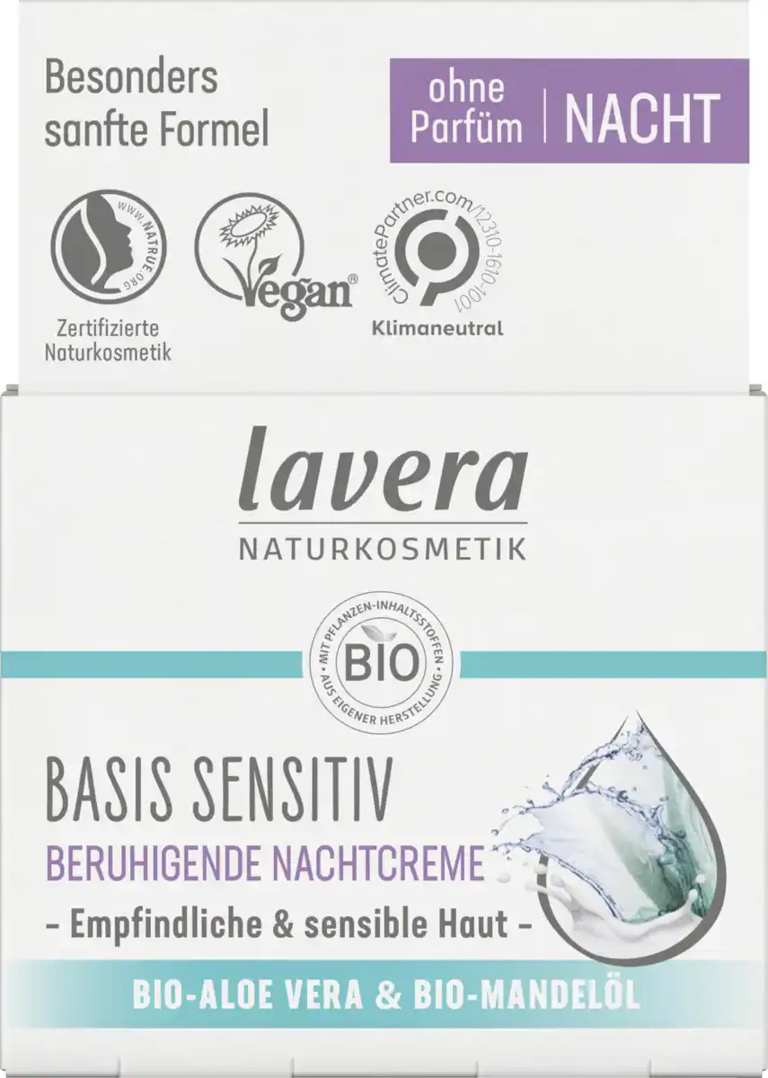 Bild 1 von lavera basis sensitiv Beruhigende Nachtcreme, 50 ml