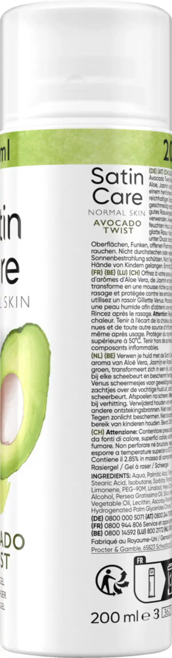 Bild 1 von Gillette Venus Satin Care Rasiergel Avocado, 200 ml