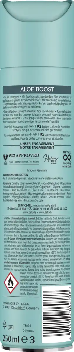 Bild 2 von Taft Haarspray Aloe Boost, 250 ml