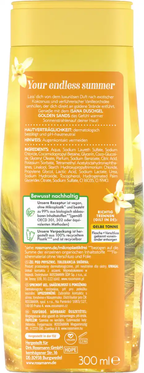 Bild 4 von ISANA Duschgel Golden Sands, 300 ml