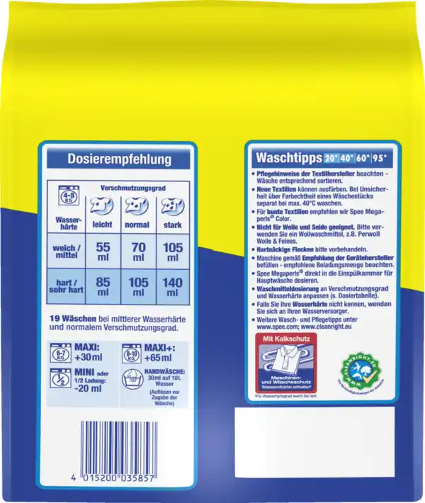 Bild 4 von Spee 4in1 Universalwaschmittel Megaperls Pulver 19WL, 19 WL
